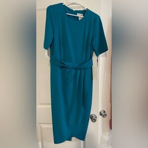 New calvin klein dress beautiful teal color tulip bottom below knee